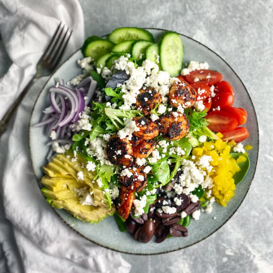 Greek Shrimp Salad with Avocado