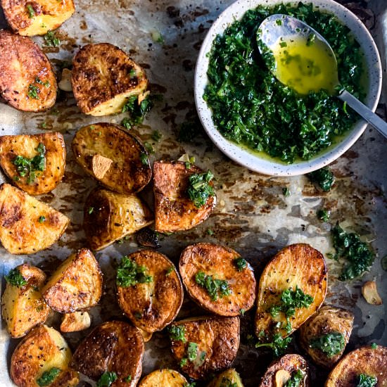 Crispy Potatoes with Herb Dressing