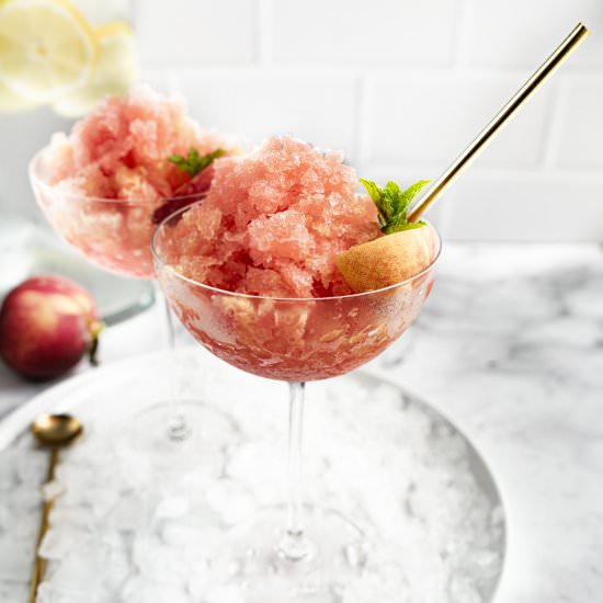 Bourbon Peach Lemonade Granita
