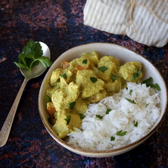 Turkey potato coconut curry