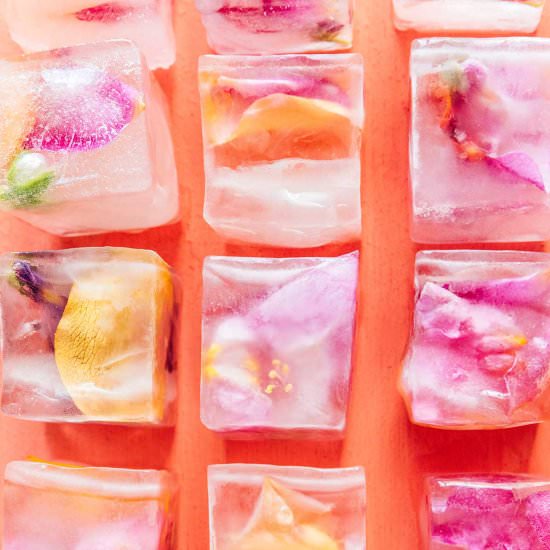 Edible Flower Ice Cubes