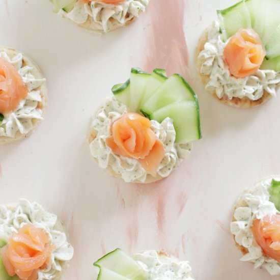 Smoked Salmon Canapés with Cucumber
