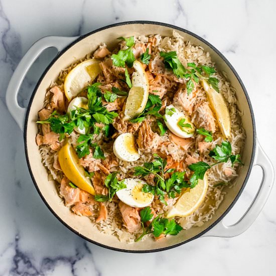 one pan salmon and rice
