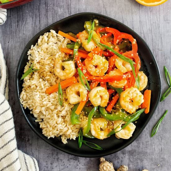 Orange Shrimp w/Stir Fry Vegetables