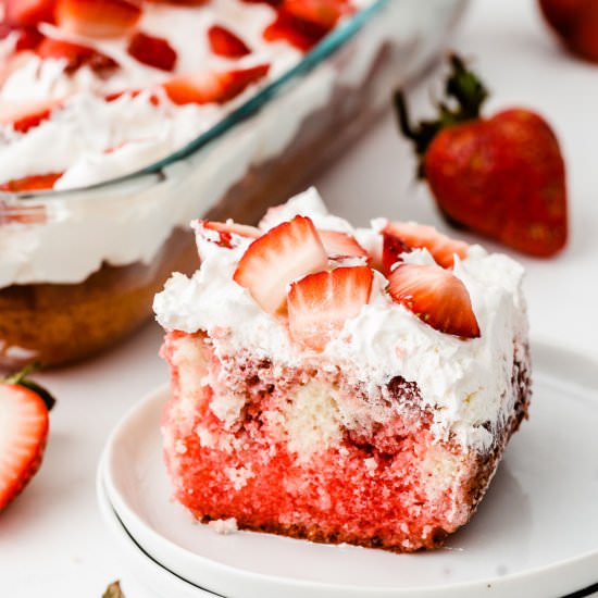 Easy Strawberry Poke Cake