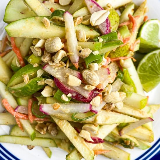 Pear & Apple Salad w/ Peanut  Sauce