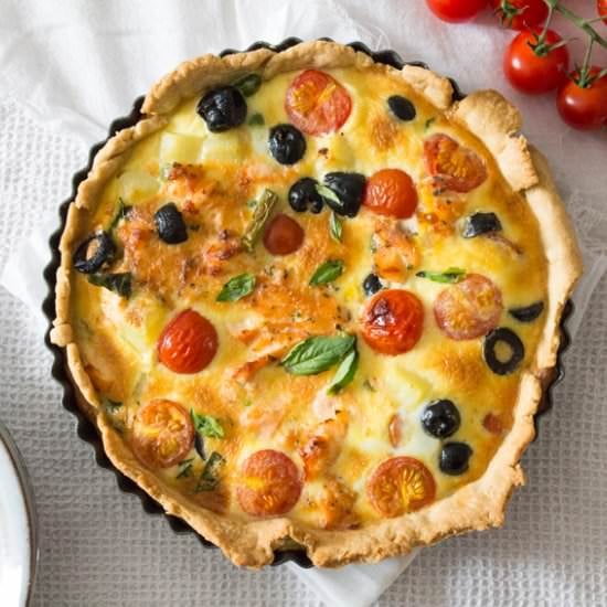 Salmon Nicoise Quiche