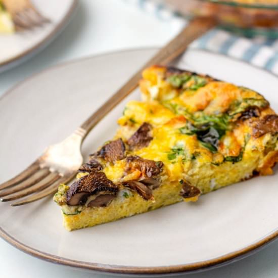 Crustless Spinach & Mushroom Quiche