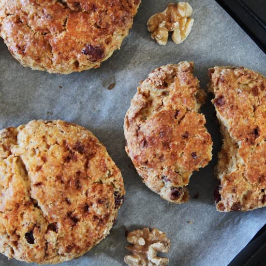 Walnut cranberry scones