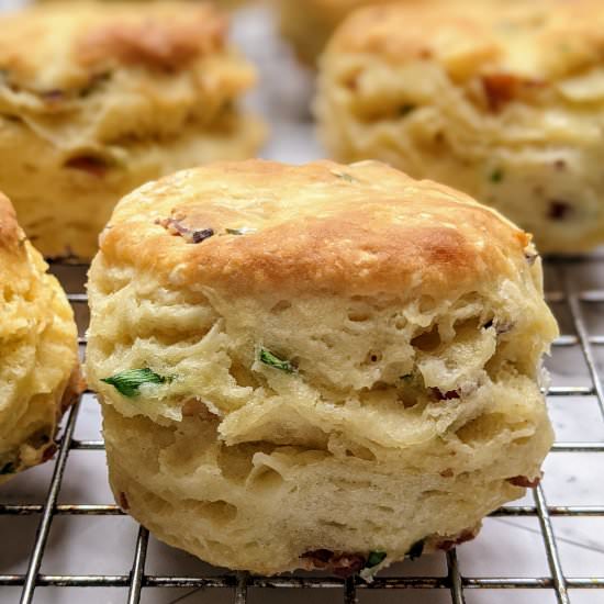 Flaky Bacon Chive Biscuits