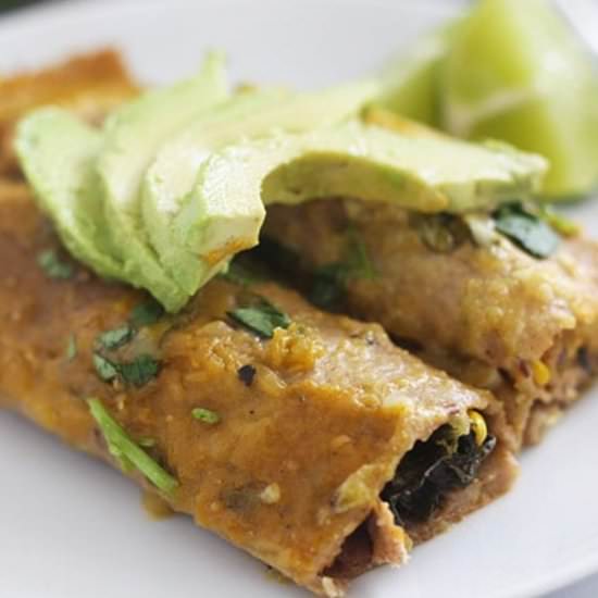 Kale and Mushroom Enchiladas
