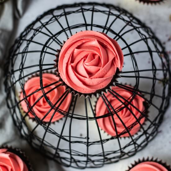 Rose, Cardamom and Choc Cupcakes