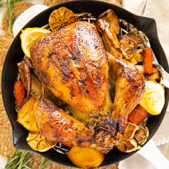 Lemon Garlic Butter Roast Chicken