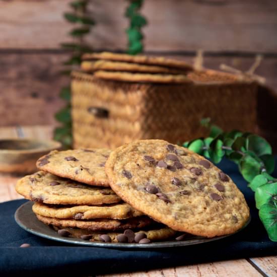 Flat Chocolate Chip Cookies