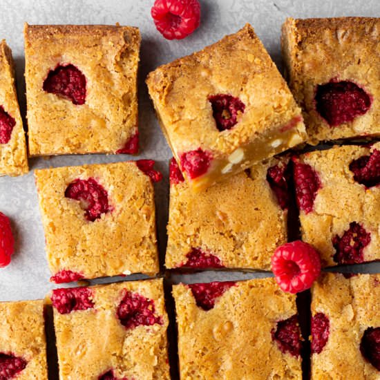 White Chocolate Raspberry Blondies