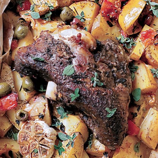 Greek Slow Roasted Leg of Lamb