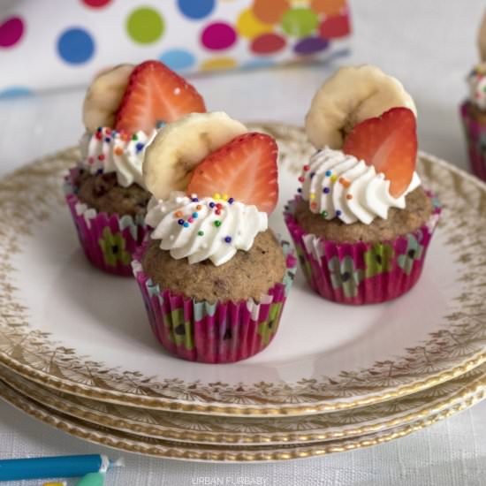 Dog Safe Strawberry Banana Pupcakes