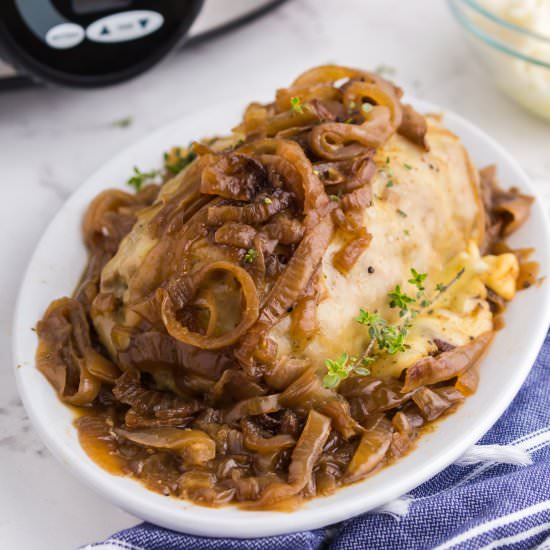 Crockpot French Onion Meatloaf