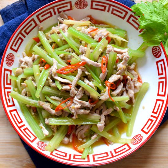Stir-Fried Pork and Celery