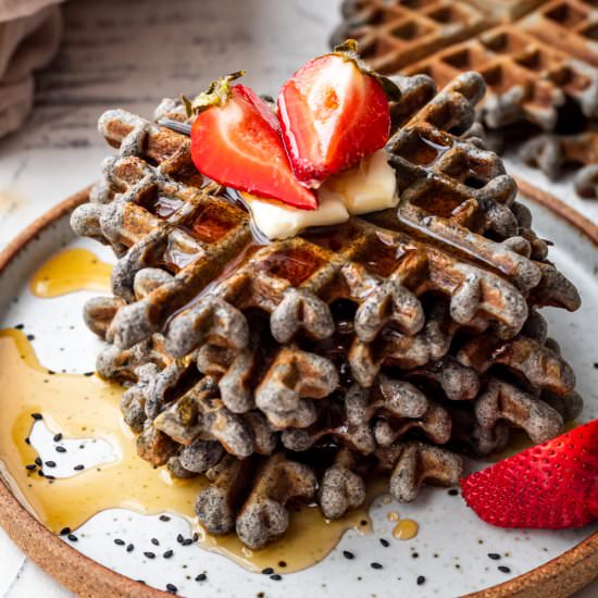 Black Sesame Waffles