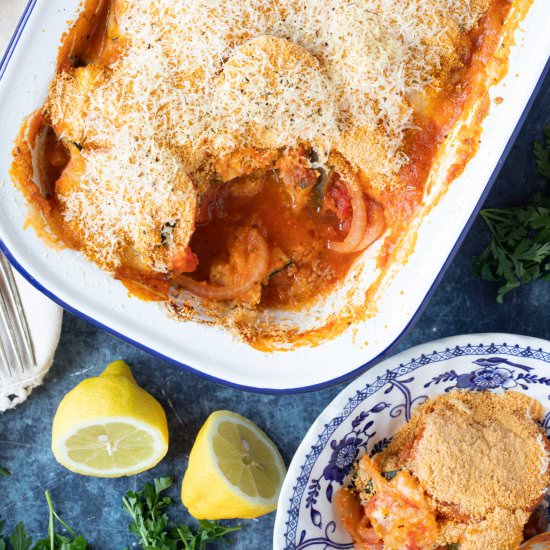 Cheesy Courgette & Tomato Bake
