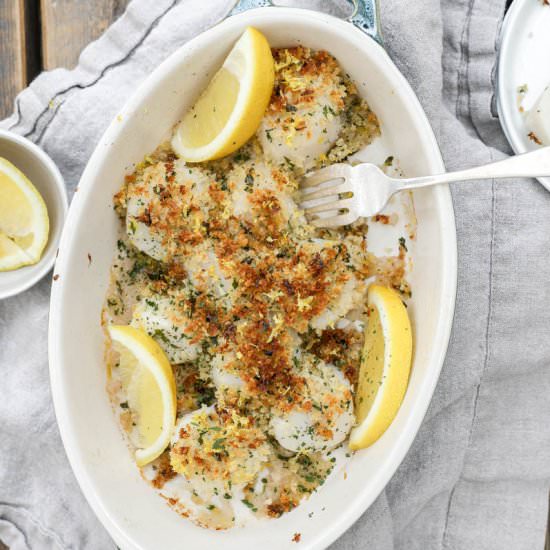 Baked Scallops with Panko
