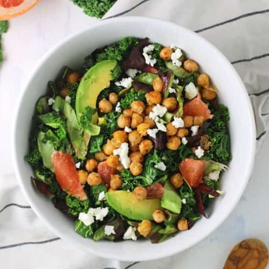 Kale Salad w Grapfruite Vinaigrette