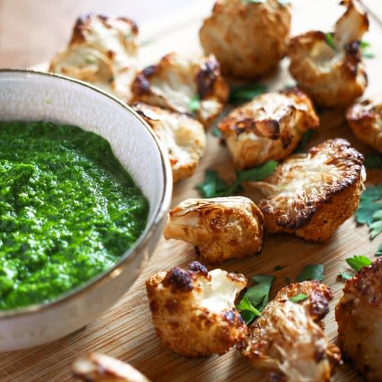 Roasted cauliflower with chimichurri