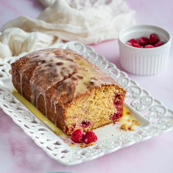 Raspberry Bread with Lemon Glaze