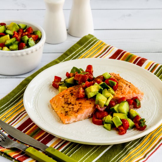 Roasted Salmon with Avocado Salsa