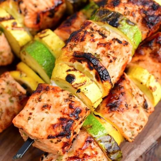 Grilled Salmon Kebobs