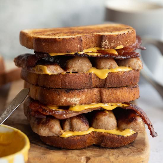 Sausage and Bacon Sandwich