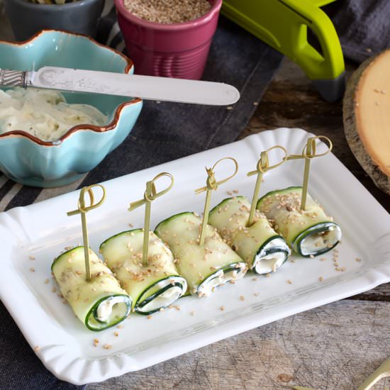 APERITIVO DE PEPINO CON QUESO Y ANC