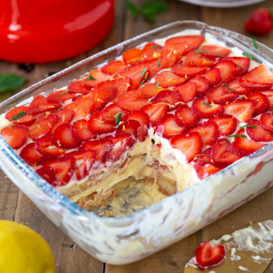 Strawberry limoncello tiramisu