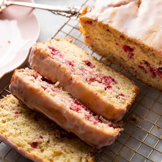 Raspberry Lemon Poppyseed Loaf Cake
