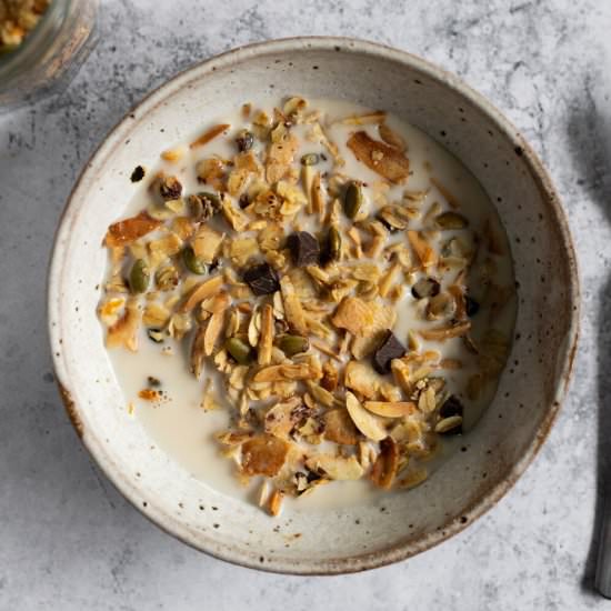 orange chocolate coconut granola