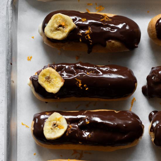 orange blossom banana éclairs