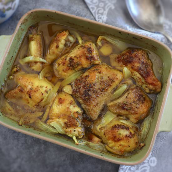 Baked chicken with lemon and spices