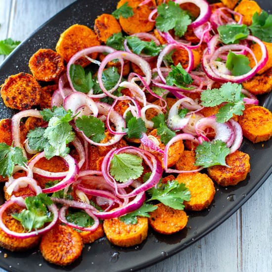 Sweet Potatoes With Pickled Onions