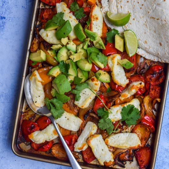 Sheet Pan Halloumi Fajitas