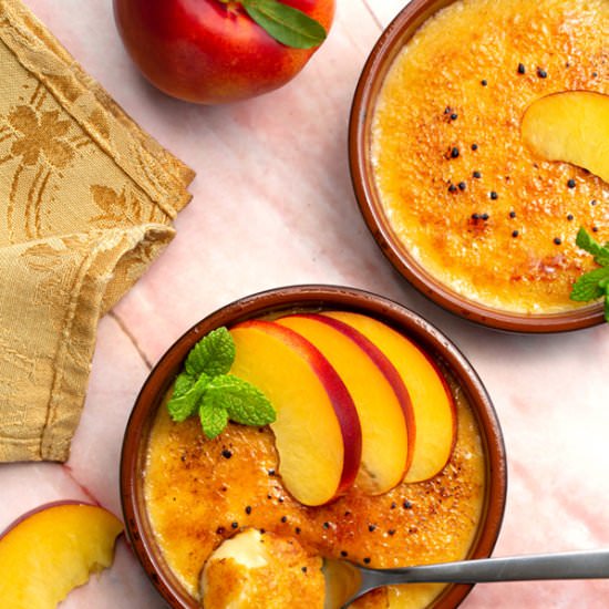 Peachy Keen Nectarine Crème Brulee