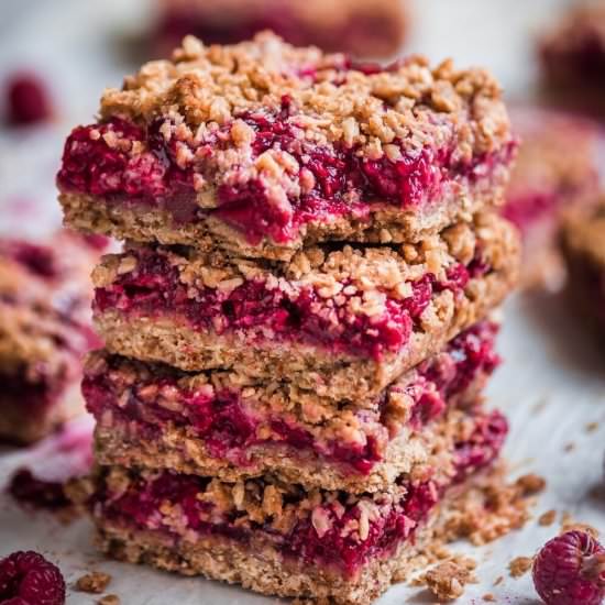 Vegan Raspberry Crumble Bars