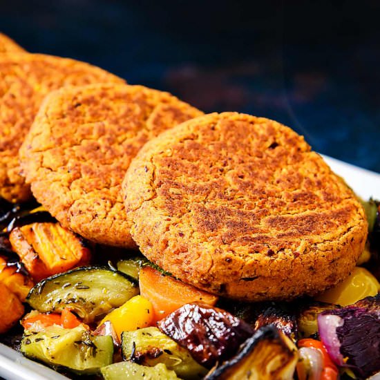 Lentil & Kidney Bean Patties, Vegan