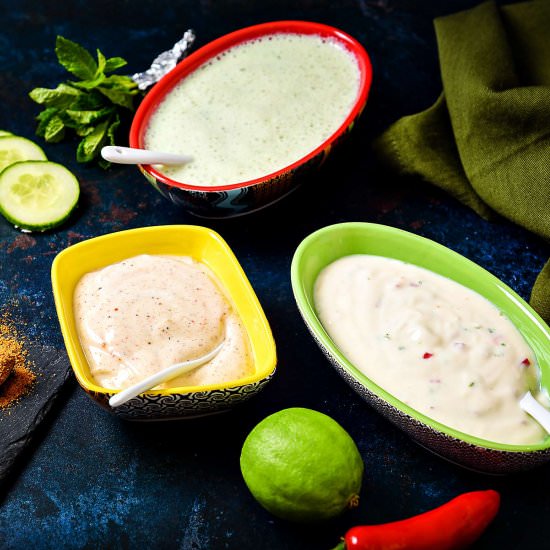 Trio of Yoghurt Dips, or dressings!