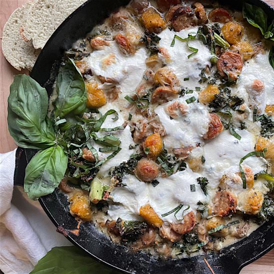 Sausage & Kale Sweet Potato Gnocchi