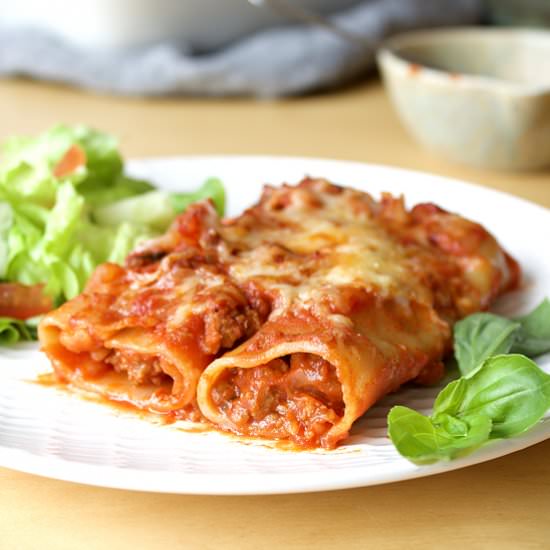 Ground beef cannelloni