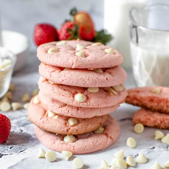 Strawberry Cake Cookies