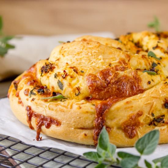 Garlic, Tomato, and Cheese Bread
