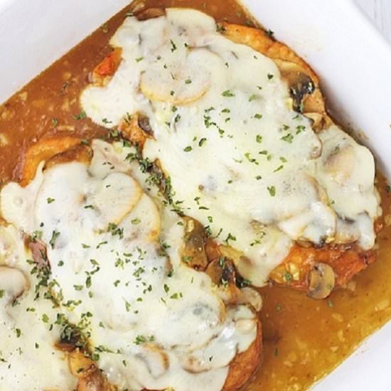 cheesy chicken with mushrooms