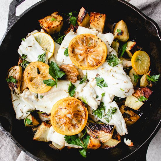 Fish with Fennel & Sweet Potatoes